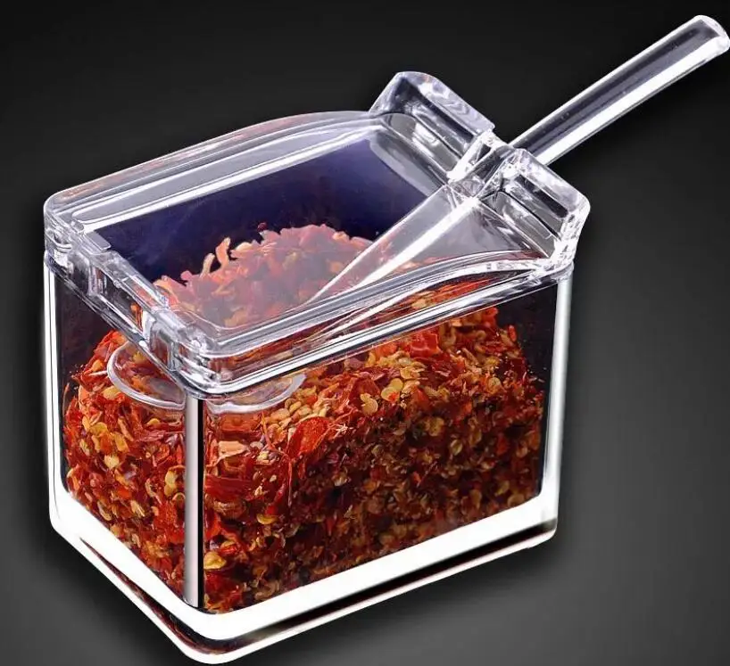 Акриловая коробочка для приправ set Вертикальная кухонная сахарница шейкер соли