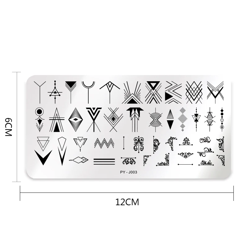 Прямоугольные пластины для стемпинга ногтей PICT YOU изображение геометрического
