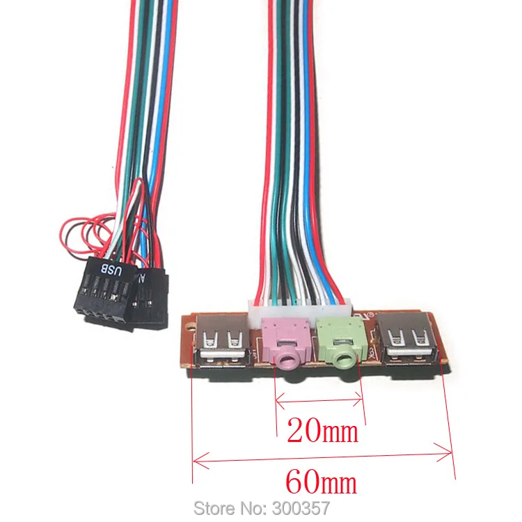 Настольный ПК чехол для хоста Передняя панель ввода/вывода USB2.0 аудио микрофон