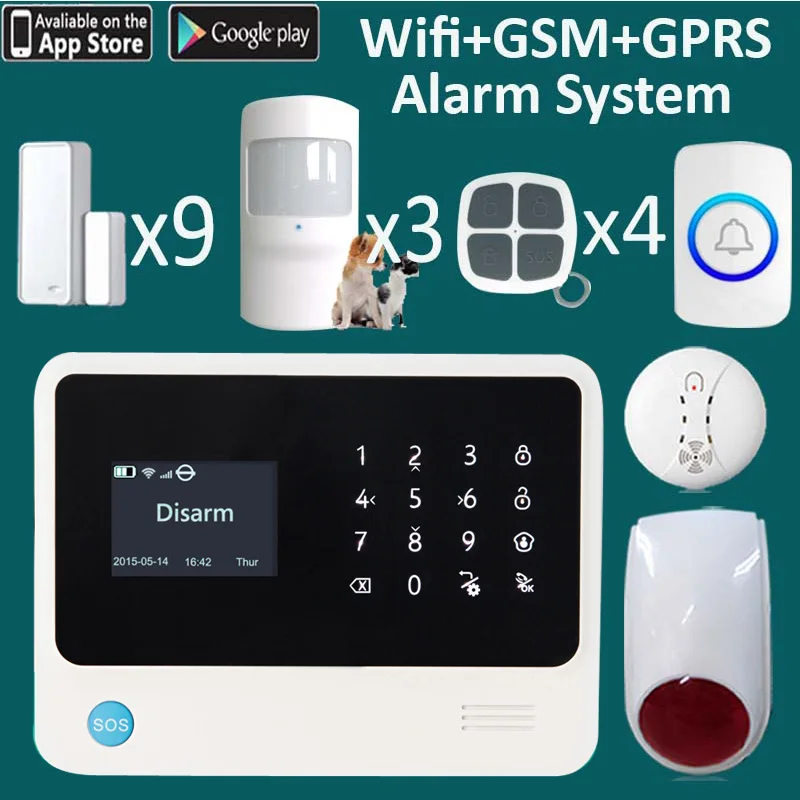 Новый датчик движения pet immunue дистанционный ключ G90B набор gsm wifi сигнализация 99