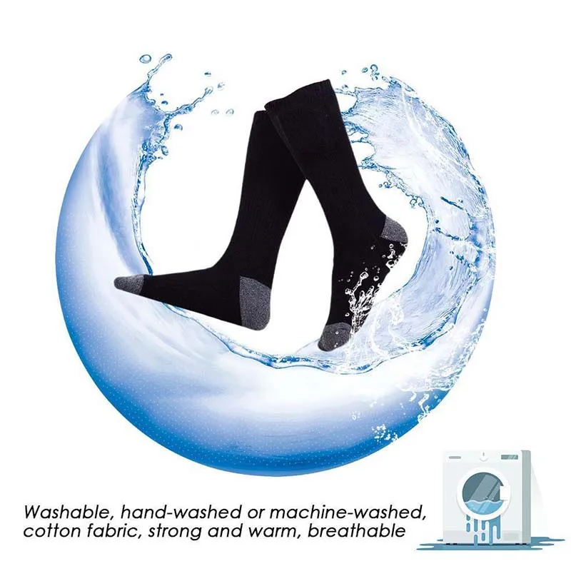 

Newly 1 Pair Adjustable Temperature Rechargeable Battery Electric Heated Socks Feet Warmer VA88