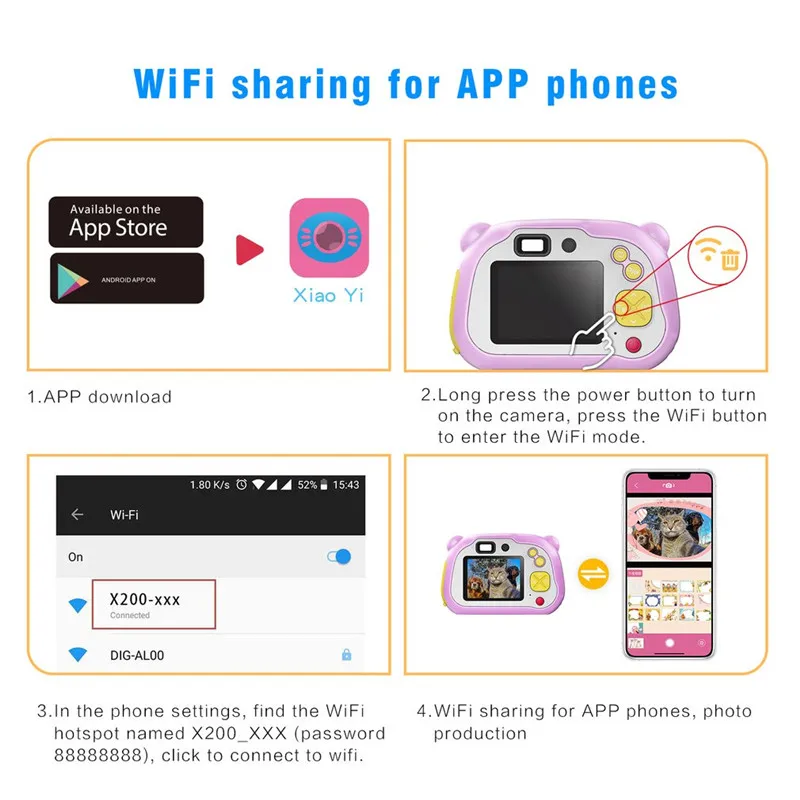 2 дюйма WI-FI детская Камера, детский подарок ко дню рождения Портативный цифровой Камера