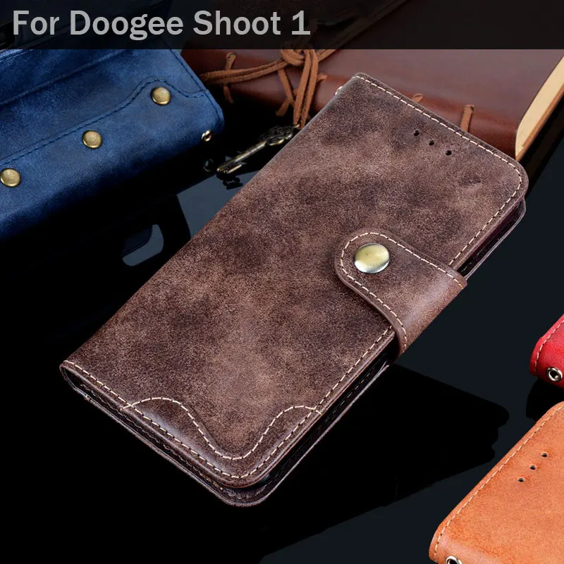 Чехол книжка для Doogee Shoot 1 роскошный винтажный кожаный чехол с подставкой и