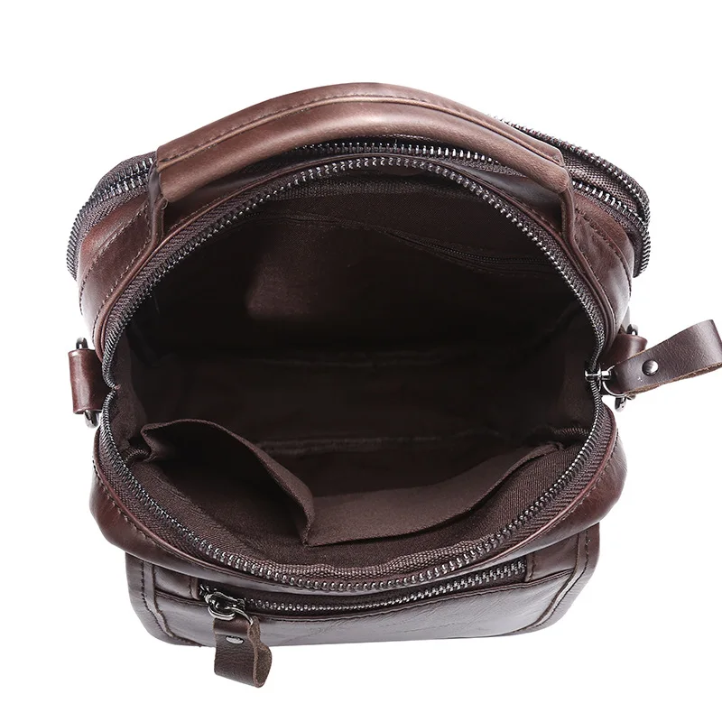 

Johnature 2021 New Genuine Leather Solid Zipper Open Pocket Business Male Handbags Men Messenger Bags Handbags & Crossbody Bags