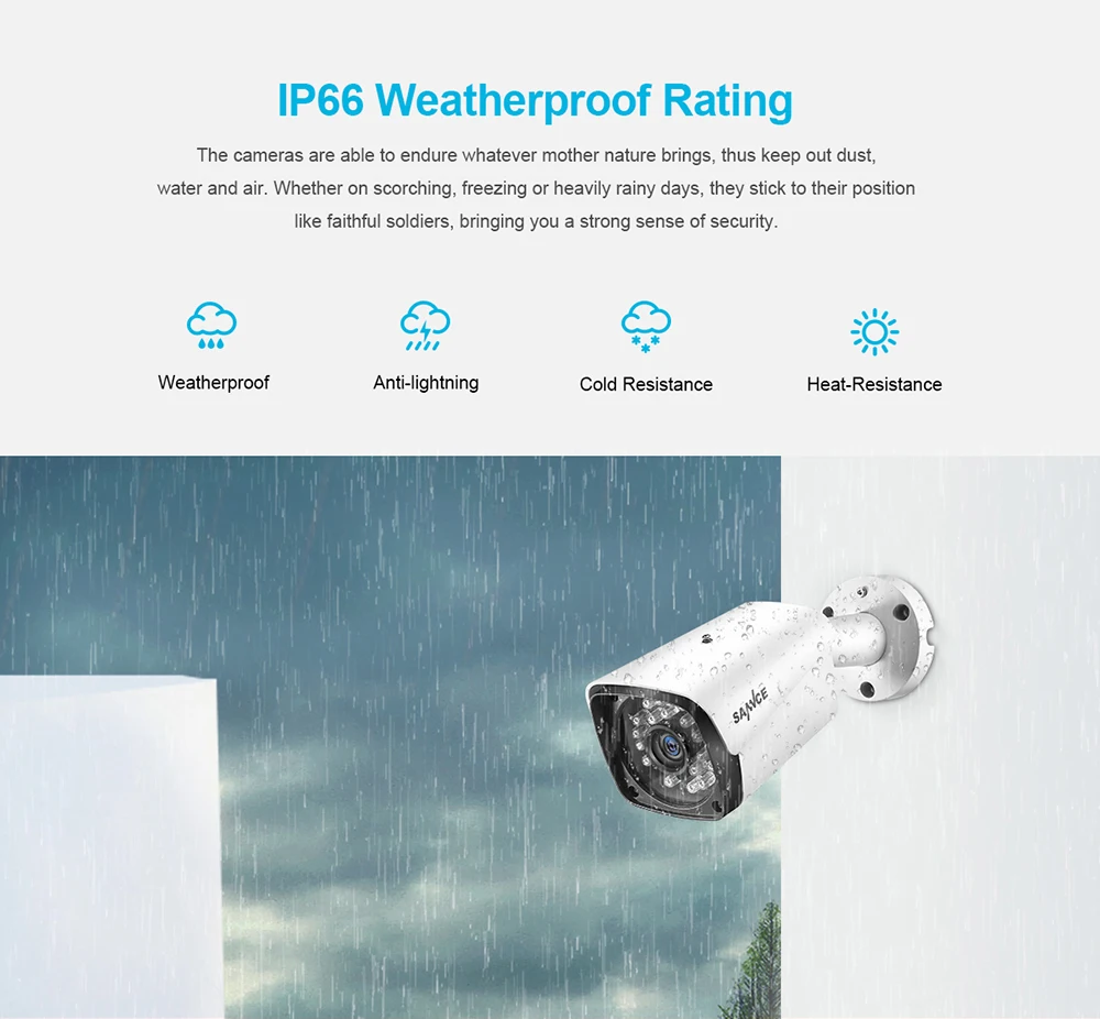 SANNCE 4CH 1080P XPoE сетевая видео система безопасности 4 шт. 2MP наружная ip-камера безопасности P2P система видеонаблюдения CCTV комплект