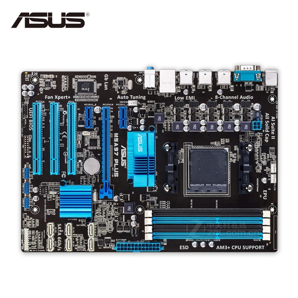 Оригинальный Использовать Asus M5A97 ПЛЮС Настольных Материнских Плат 970 Socket AM3 DDR3 SATA3