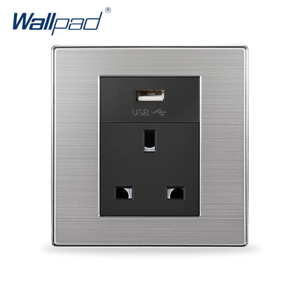 2019 Wallpad UK 13A 3 Pin электрические розетки с Usb в стене|uk wall|socket with usbsocket electrical |