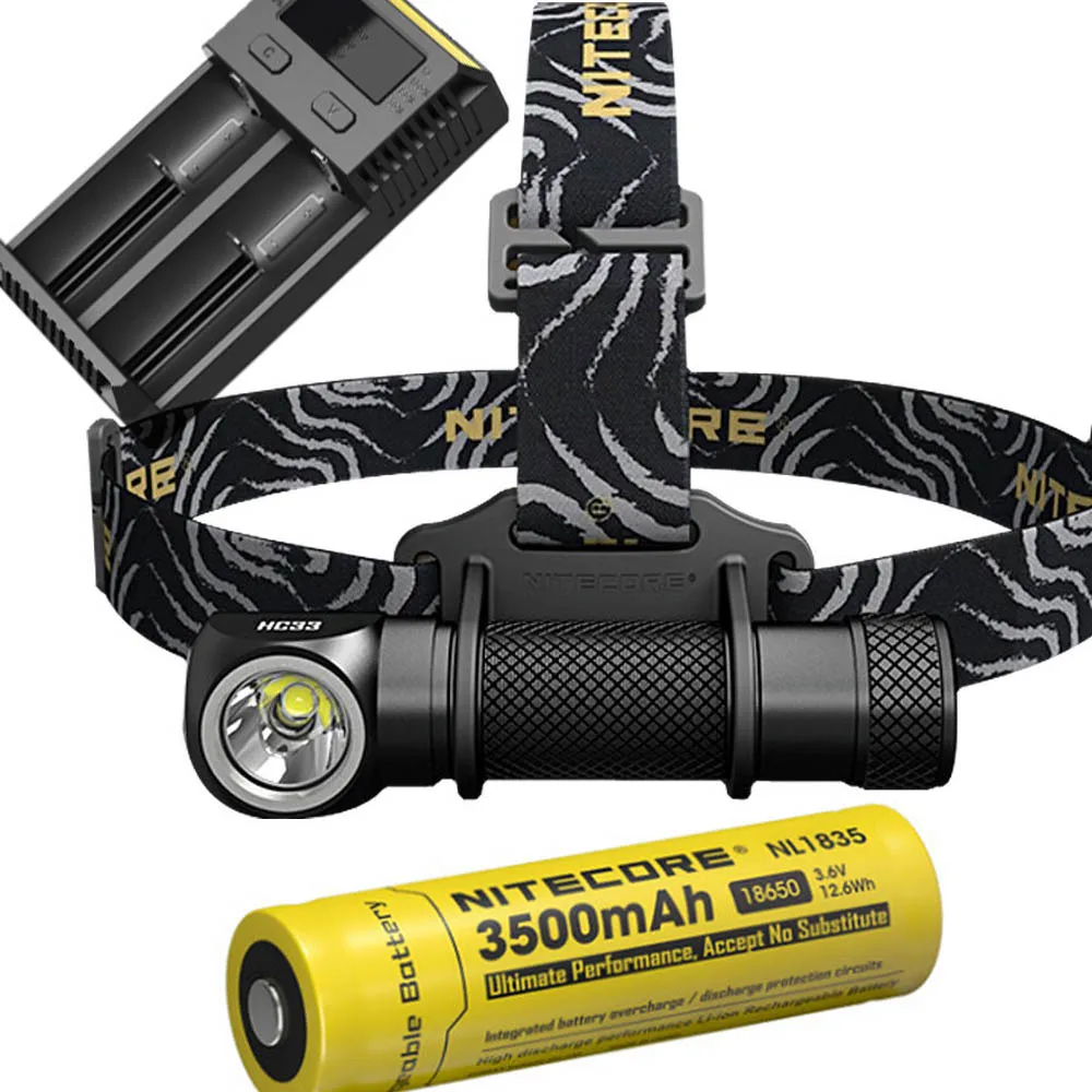 Комплект фар NITECORE HC33 CREE XHP35 HD MAX. Налобный фонарь светодиодный 8 режимов работы 1800