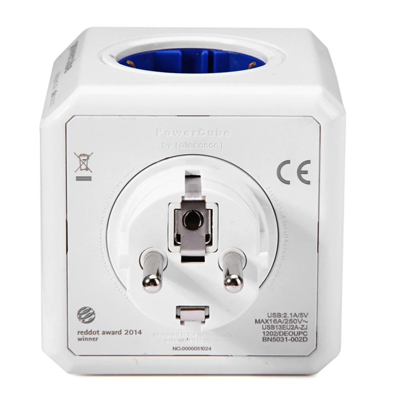 Allocacoc powercube умная розетка с usb удлинитель тройник в розетку пробка электрический силовая полоса ЕС переходник для розетки адаптер питания силовой куб электрический 2 USB 4 розетки мульти 3680 Вт домашняя заряд