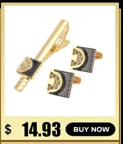 Cufflinks And Necktie Tie Clip Set Gold Cuff Link High Quality Pins links Cuffs Shirts Wedding Men Jewelry Accessories QiQiWu