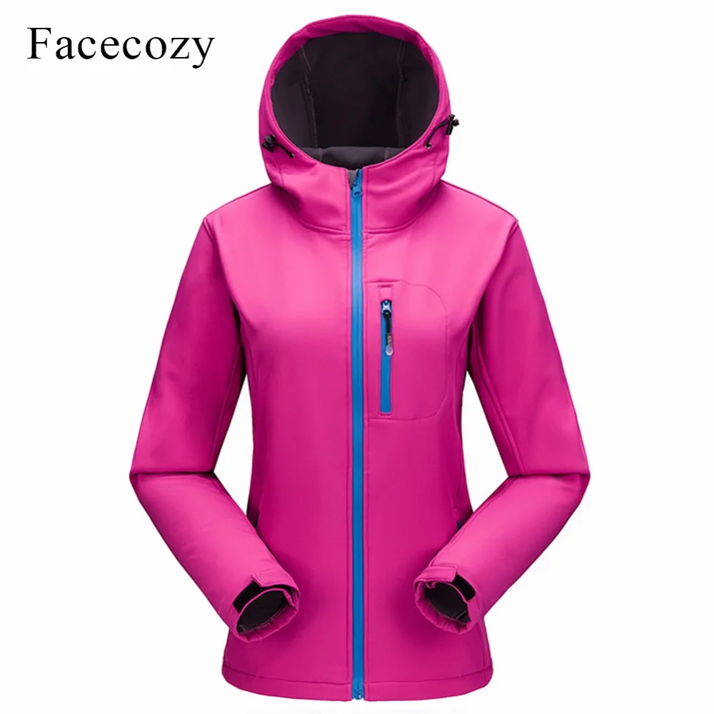 Facecozy Женская флисовая зимняя теплая куртка для пешего туризма пальто с капюшоном