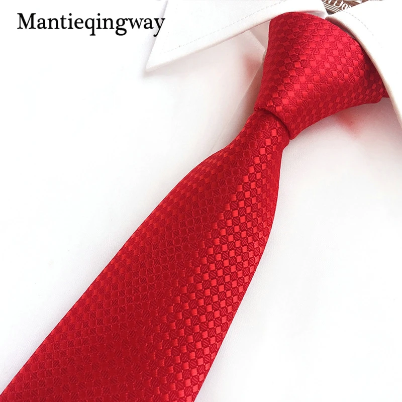 8cm Ties for Mens Red Striped Business Wedding Suit Neckties Jacquard Marriage Male Wide Neck | Аксессуары для одежды