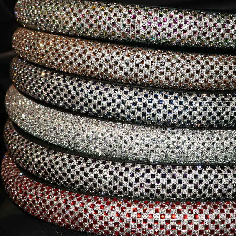 Новинка 2019 роскошные чехлы на руль автомобиля со стразами для женщин и девушек