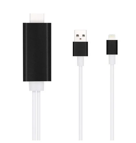 Черный Новейший высококачественный hdmi кабель 2 м 8 Pin к HDMI кабель для iPhone 5 5S 6 6S Plus поддержка 1080P соединение TV HDTV - Цвет: Черный