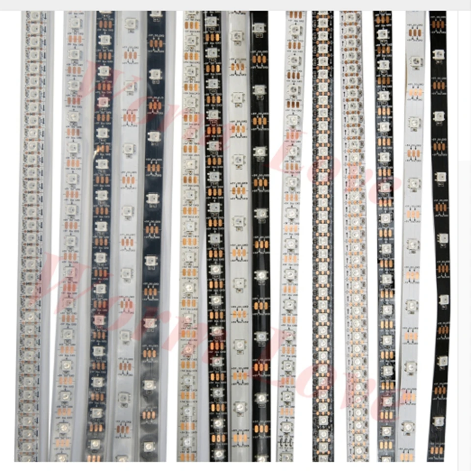 DC5V 1 м 5 водонепроницаемый ip67/IP20 ip65 SMD5050 RGB 30 60 144 светодио дный/m ws2811 ws2812 ws2812b дный в