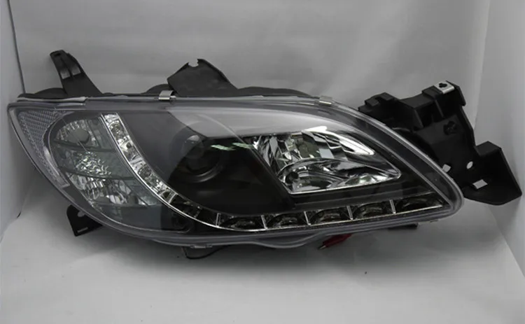 2 шт. автомобильный стиль светодиодный фары для Mazda 3 2006-2012 для головной лампы светодиодный DRL Объектив двойной луч H7 HID Xenon Биксеноновые линзы