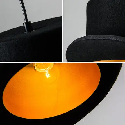 IWHD стиль лофт промышленный подвесной светильник черная шляпа винтажные