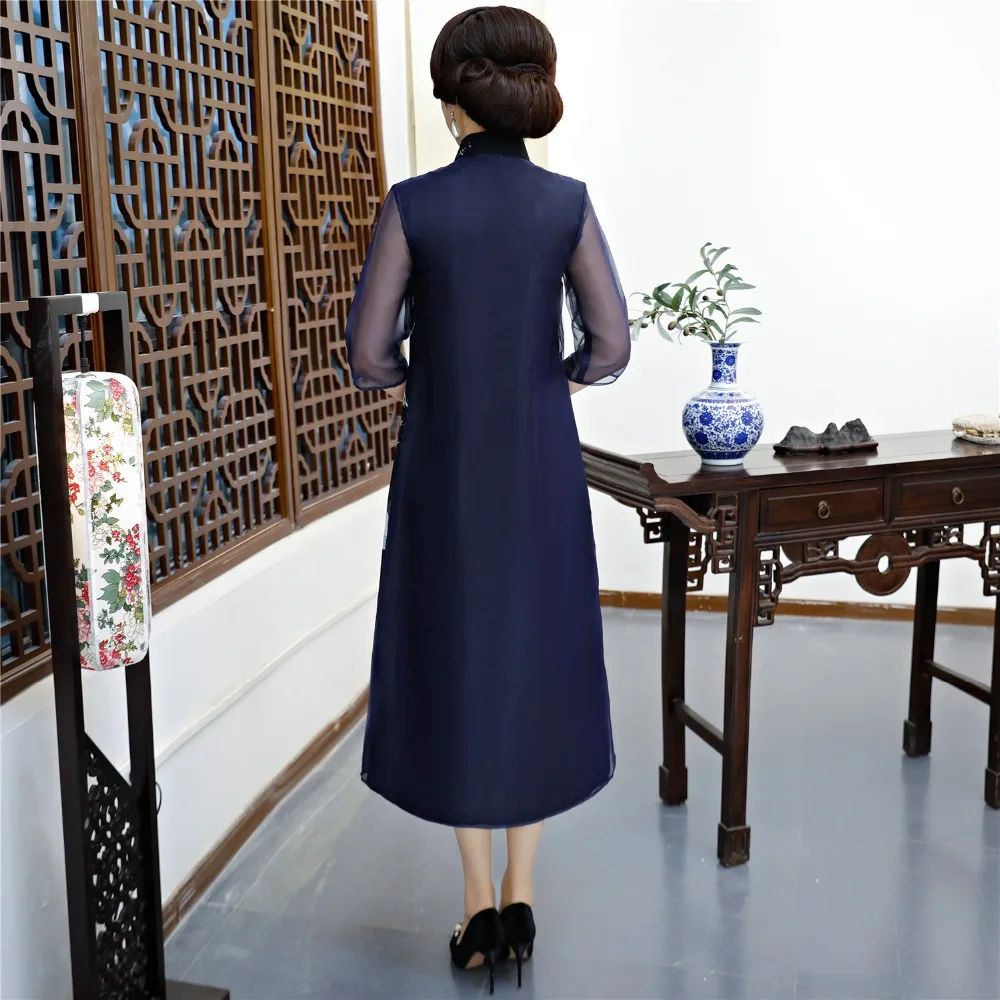 Шанхай история новая распродажа Весна аозай Вьетнам cheongsam платье для женщин традиционная одежда аозай комплект длинный qipao