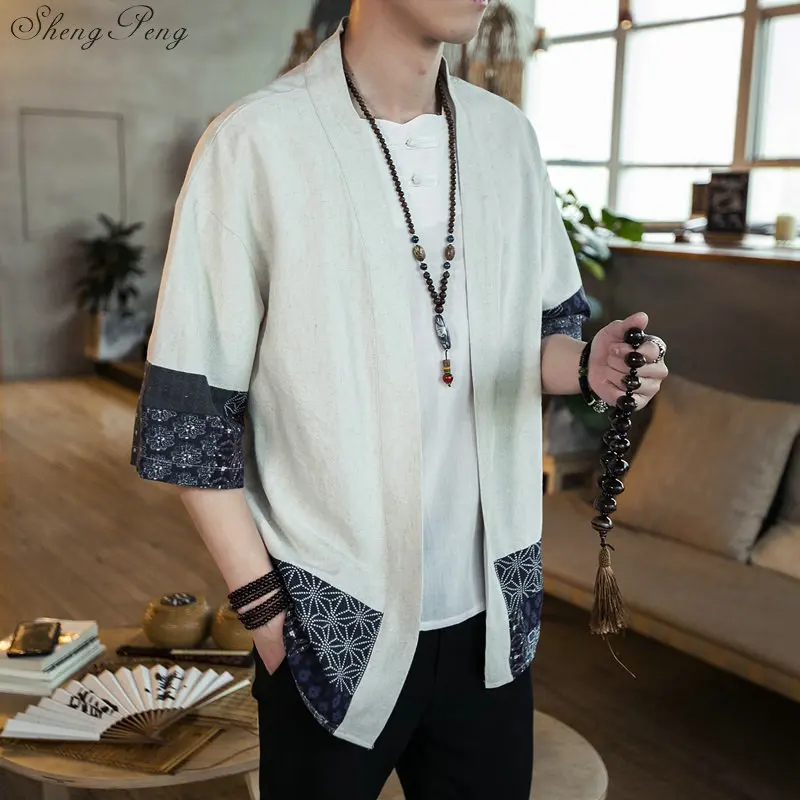 Японское кимоно кардиган для мужчин haori yukata мужской самурайский костюм одежда кимоно куртка мужская кимоно рубашка yukata haori Q784