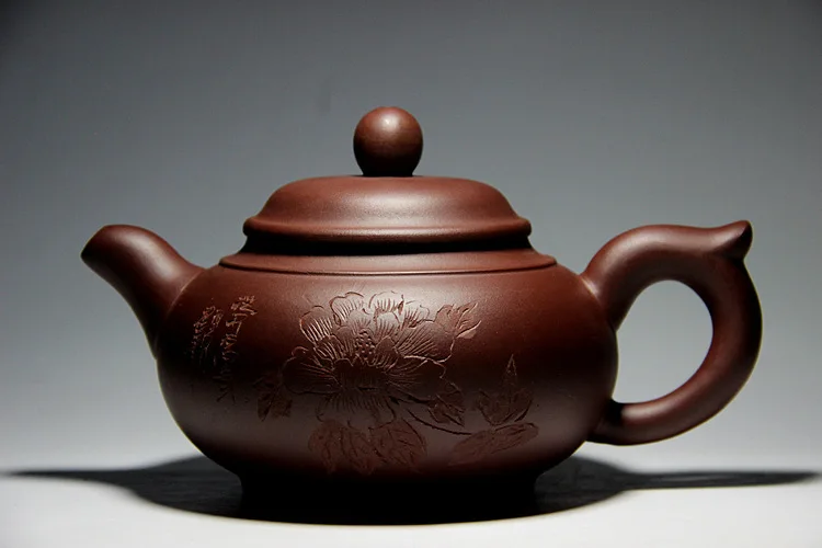 

Чайник из сырой руды, фиолетовый пион, вишня, 340 куб. См, Исин, Zisha, знаменитый аутентичный чайник ручной работы