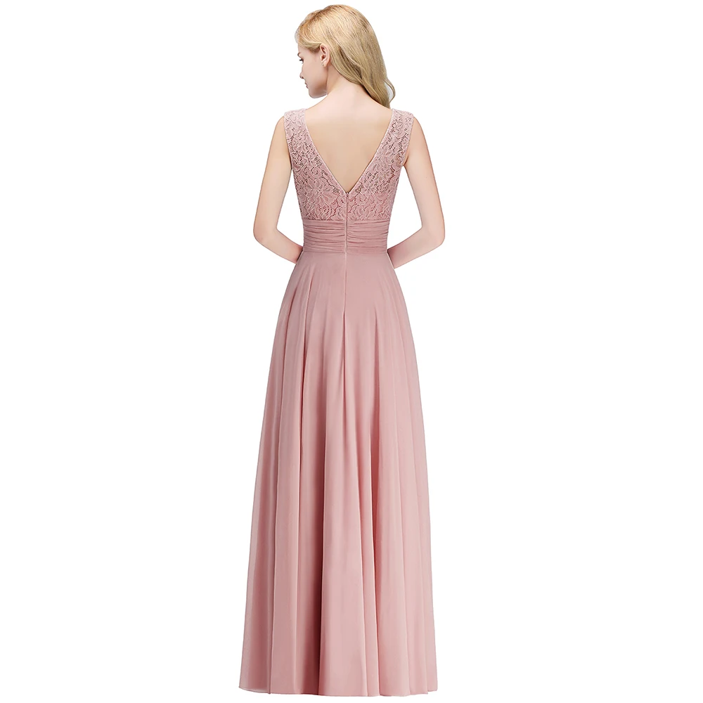 Vestido dama de honor Dusty розовые кружевные платья подружки невесты длинные сексуальные