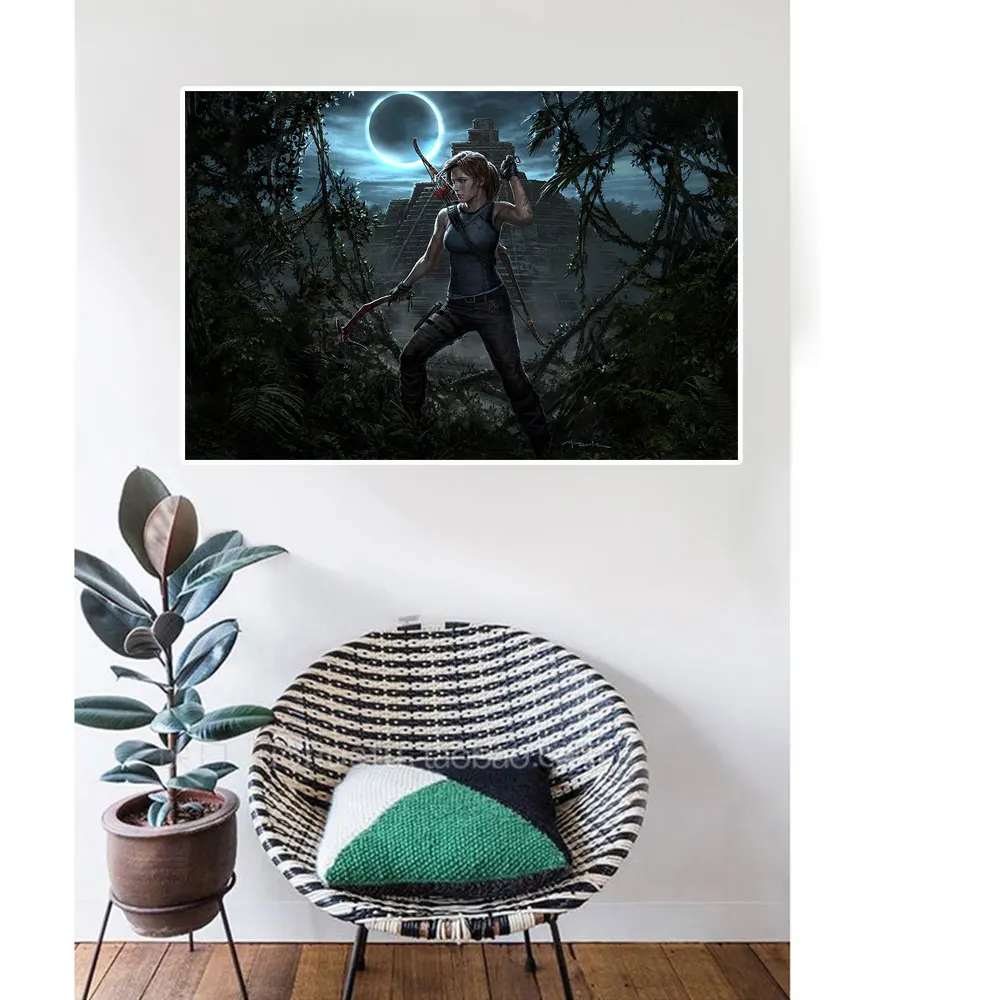 Shadow of the Tomb Raider игровой плакат для HD холст декоративные постеры настенная живопись с твердой деревянной подвеской свиток