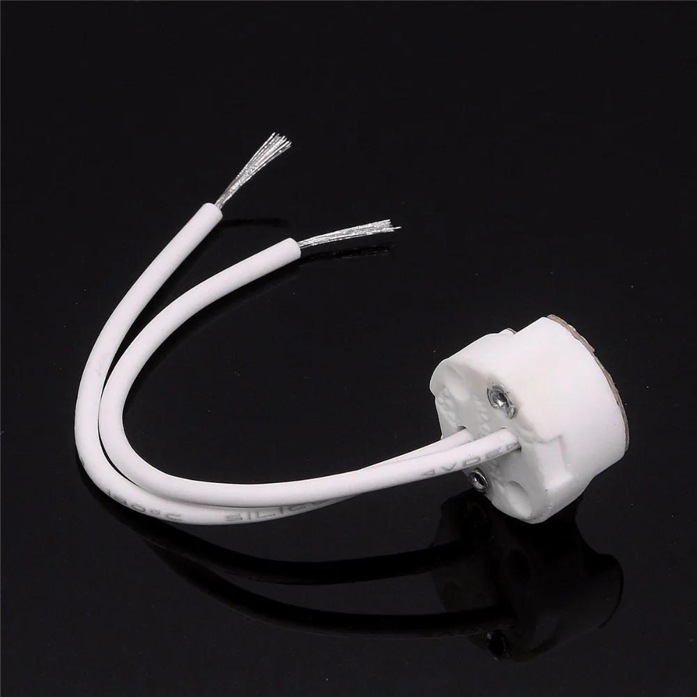 Lamp Base MR16 G4 GU5.3 Ceramic Holder Socket With Cables For Connector Led Light Bulb 5pcs/lot | Освещение