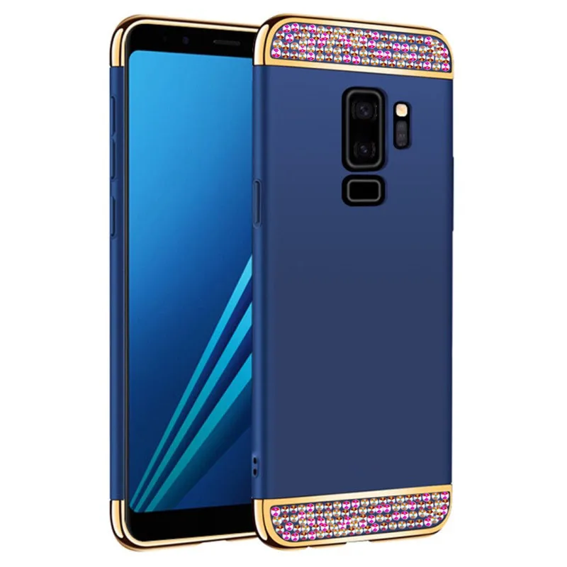 Жесткий силиконовый чехол со стразами для Samsung Galaxy J6 A6 Plus S9 S8 A8S A8 A7 2018 A9 A3 2016 A5 2017 |