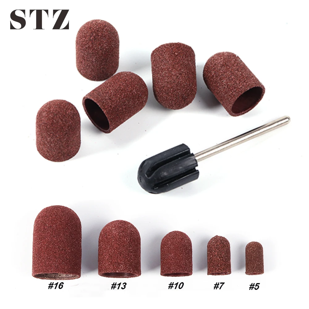Шлифовальные ленты для ногтей STZ 5 шт. зажим шлифовальной машины 150 # колпачки с