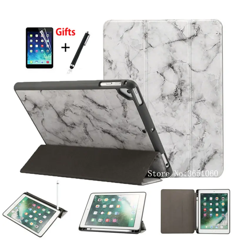 Чехол с мраморным рисунком для iPad 9 7 дюймов 2018 2017 чехол карандашом Air 1 2 Pro