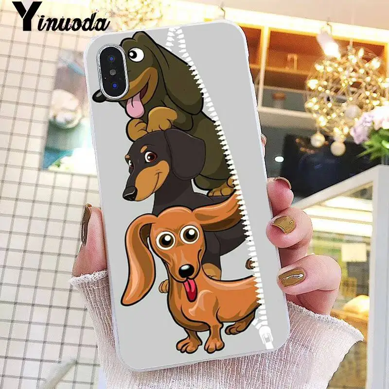 A10 Yinuoda животные Собаки такса мягкий чехол для телефона iPhone 8 7 6 6S Plus X XS MAX 5 5S SE XR 10 чехол 11 pro max - Цвет: A10