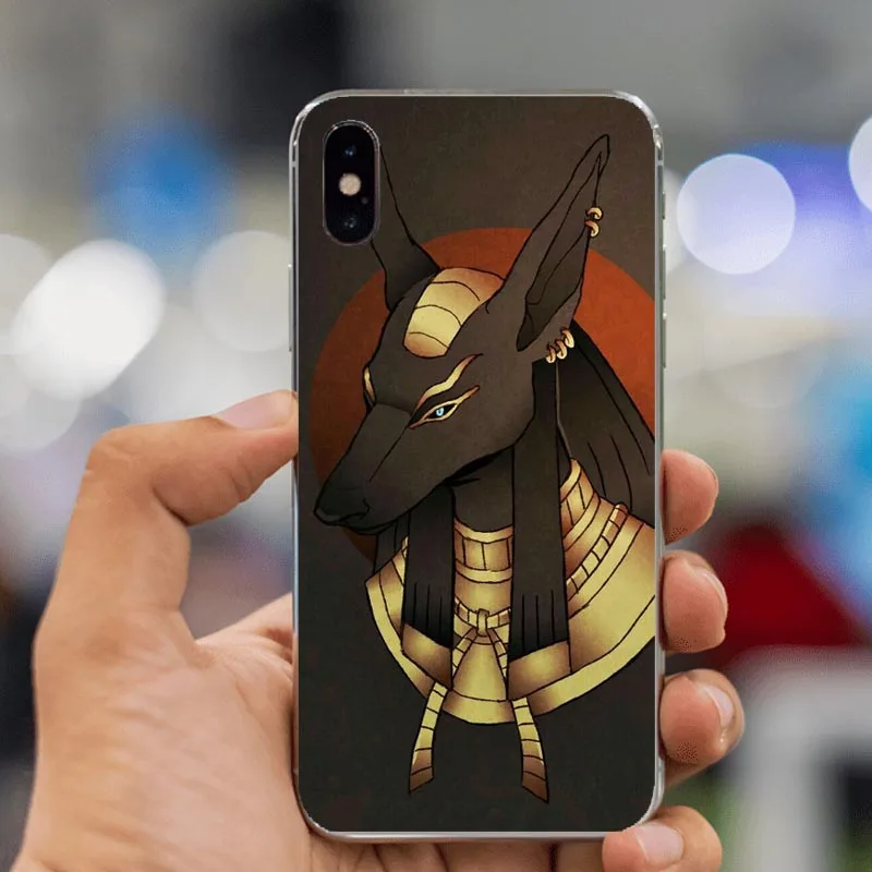Egypt Nefertiti Anubis Ankh Pharaoh мягкий TPU B чехол для телефона iphone XS MAX XR 5 5S 6 6S Plus 7Plus 8 8Plus X Чехол