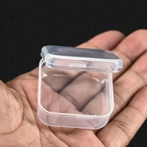 (1 шт.) маленький прозрачный пластиковый бокс 3,5X3,5X1,5 см, модные беруши для ювелирных изделий, футляр, органайзер для хранения бисера