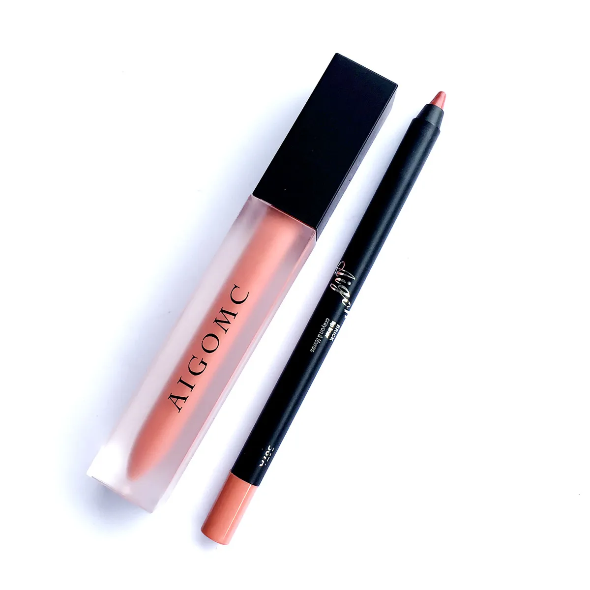 AIGOMC 2pcs/Set Liquid Lipstick Lip Gloss Professional Makeup Matte Pen Kit Long Lasting Cosmetics |