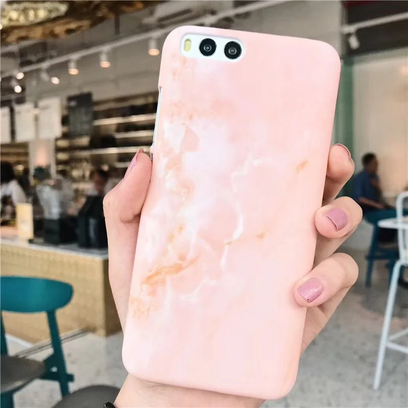 Жесткие чехлы для телефона с каменным узором для Xiaomi 8 8Lite 9 Play розовый синий мрамор Матовый PC чехол для Redmi Note7 задняя крышка fundas Capa - Цвет: Pink