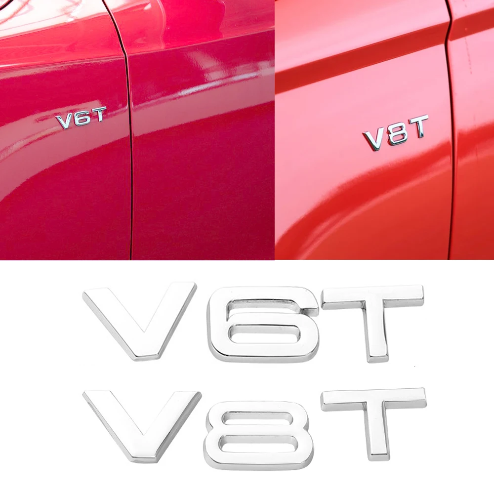 Автоматическая Настройка Accessoies письмо V6T V8T V10 сбоку наклейка на крыло для Audi A3 A6 C6