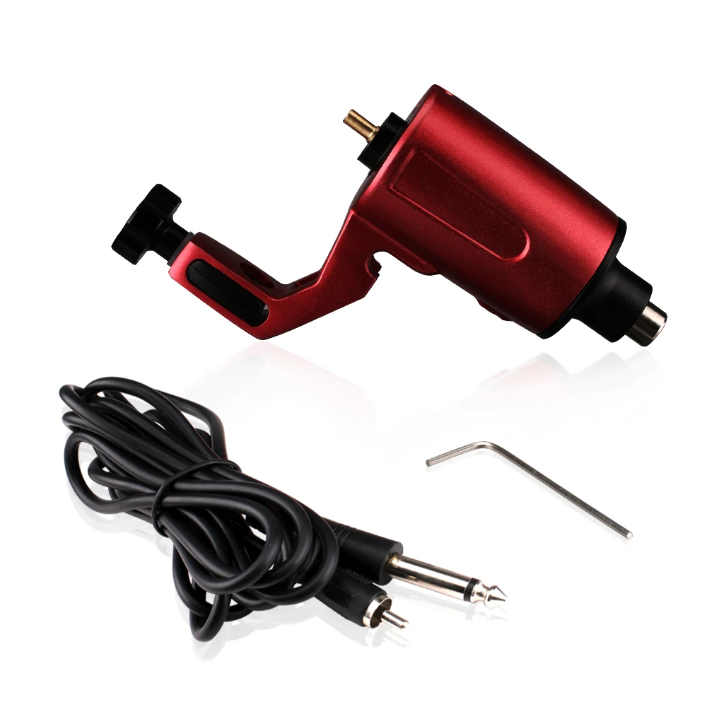 

New Arrival Red Color Rotary Tattoo Machine Adjustable Stroke With RCA Cord For Tattoo Supplies Free Shipping
