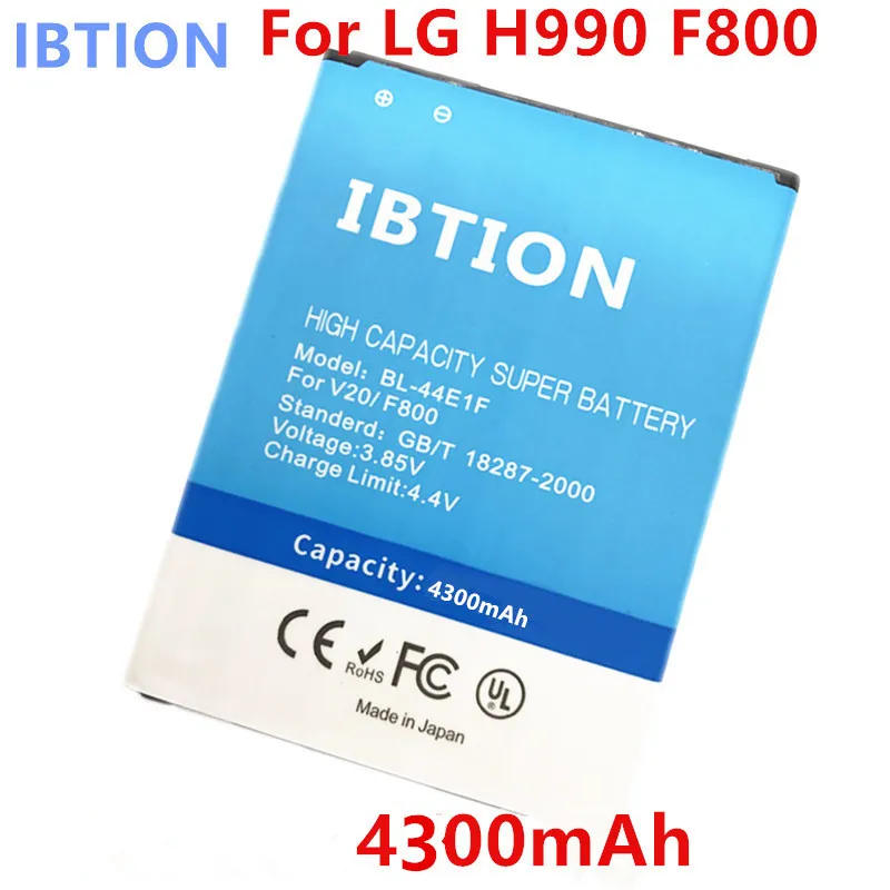 IBTION 4300mAh BL 44E1F батареи мобильного телефона для LG V20 H990 F800 44E1F|mobile phone battery|battery forbattery