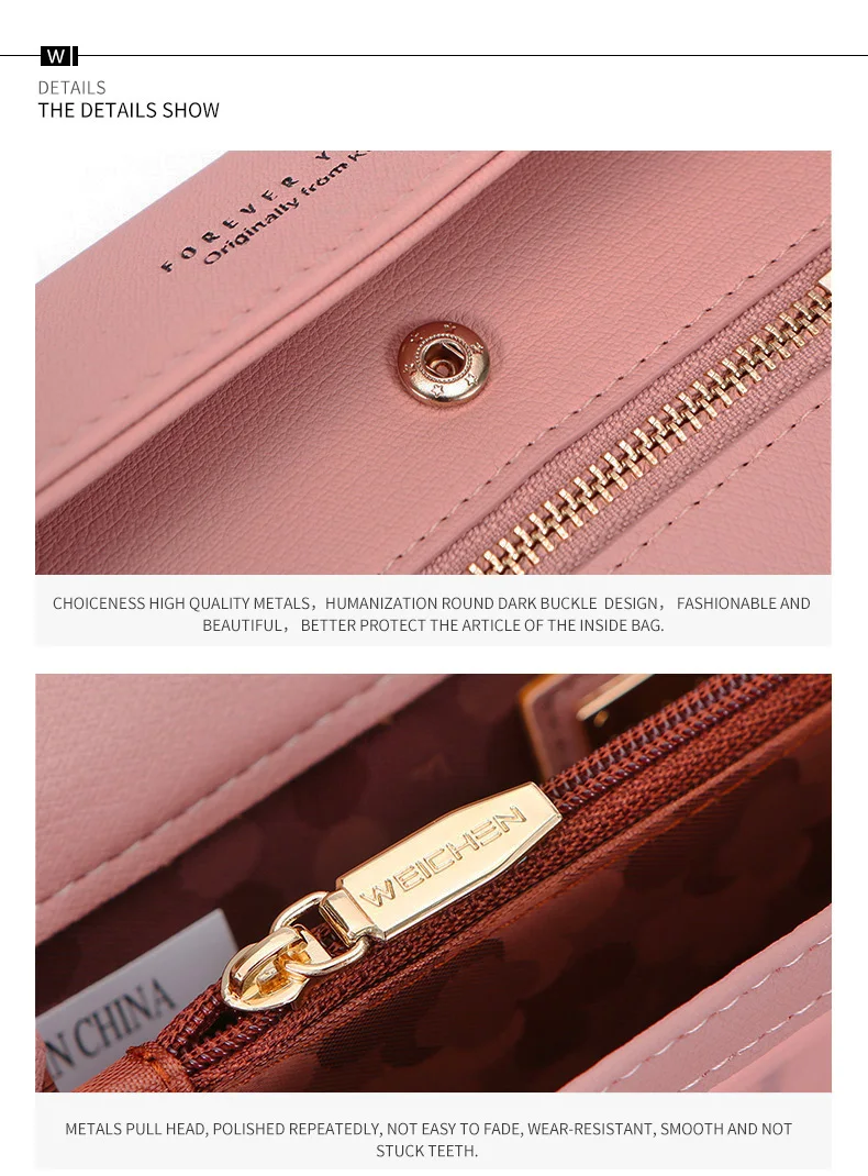 Forever Young Wristlet Clutch Wallet Women Many Departments Female Wallet Zipper Designer Ladies Purse Handbag Cell Phone Pocket