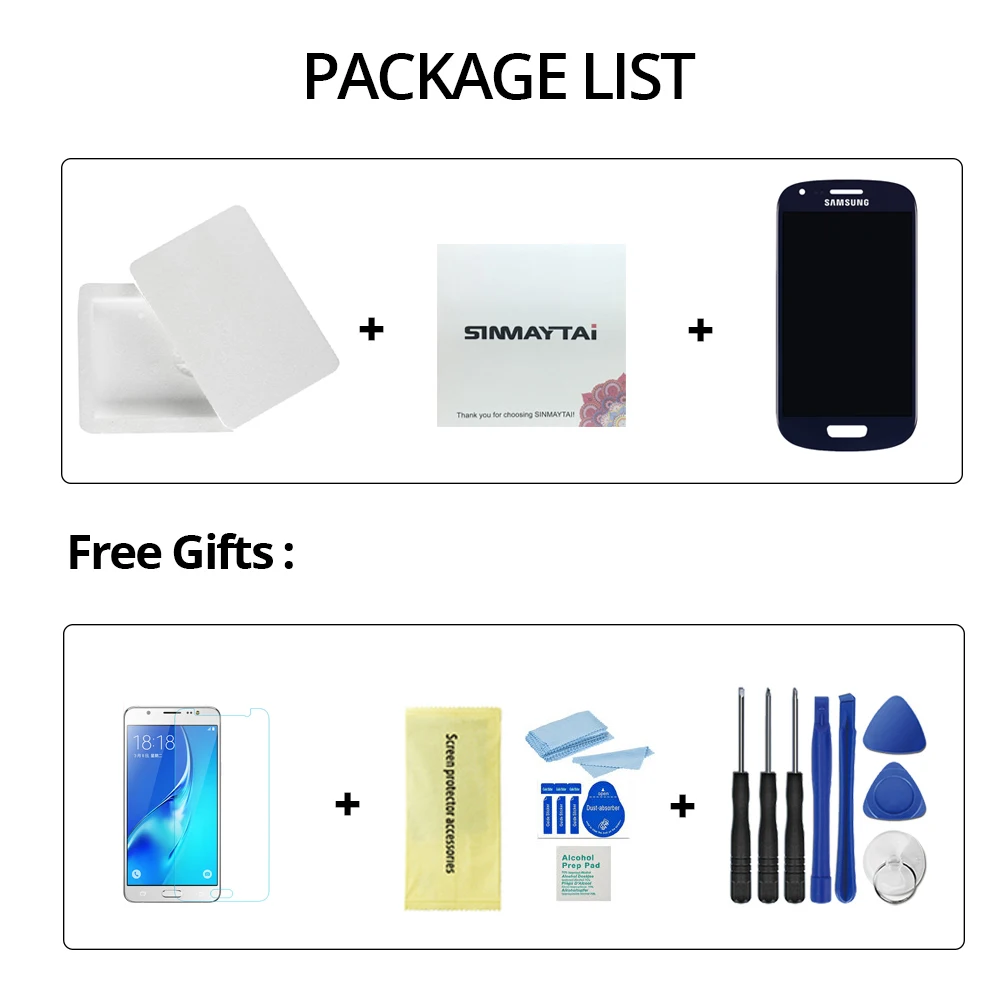 100% протестированный синий/белый ЖК-экран для Samsung Galaxy S3 Mini i8190 i8190N i8195 ЖК-дисплей и