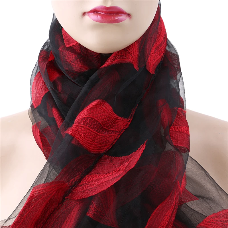 Женский шарф с цветочным принтом элегантный пляжный зимний накидка шаль для