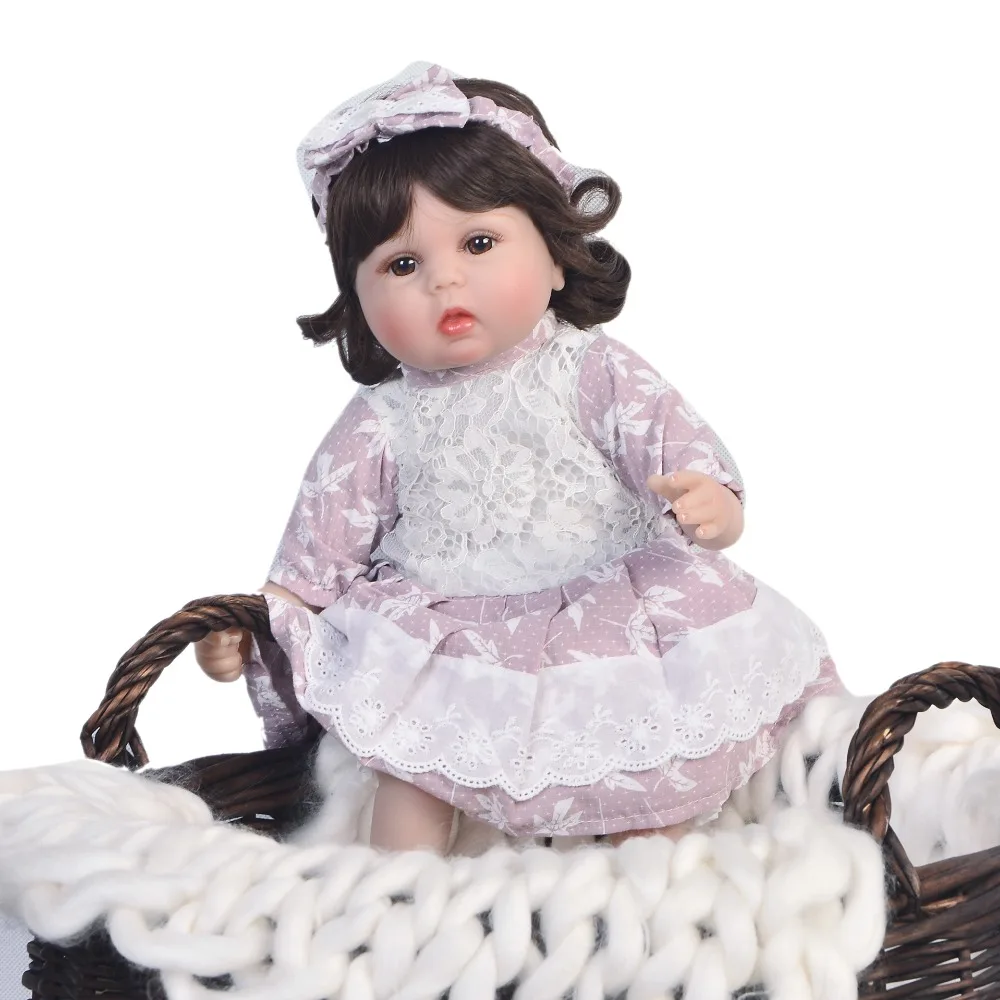 Силиконовые куклы reborn 18 &quot43 см bebes curly hair girl для детей подарок на день рождения