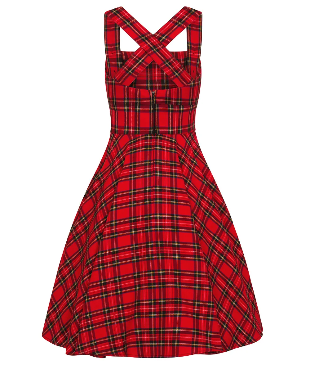 40-женское винтажное 50 s клетчатое свободное платье в красном стиле, vestidos, большие размеры, rockabilly jurken