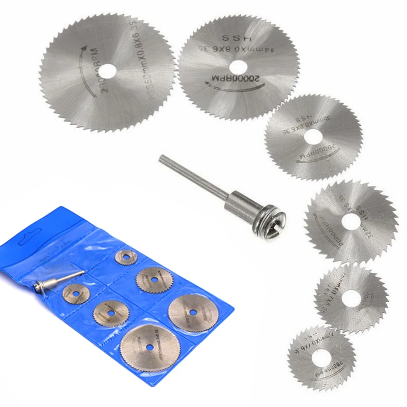 

7pcs Mini HSS Circular Saw Blades Set Rotary Tool For Metal Cutter Wood Cutting Wheel Discs High Quality Woodworking Saw Blade