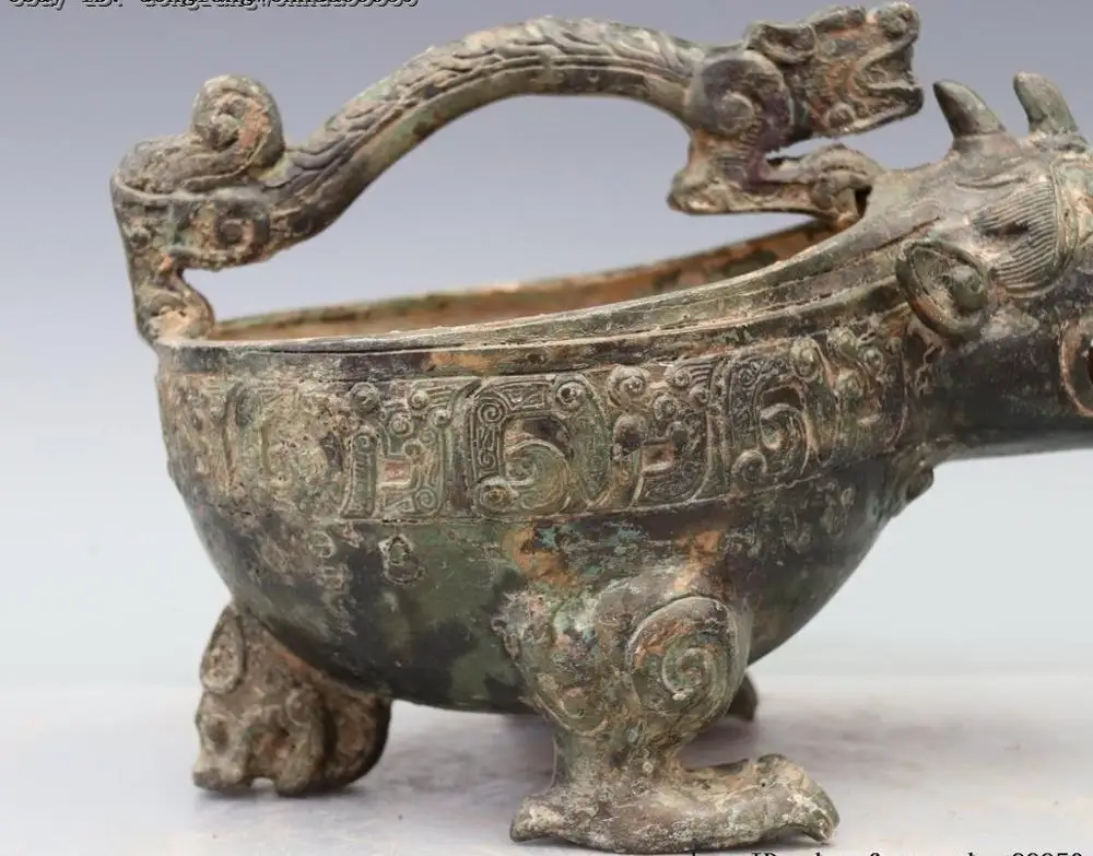 Китайская народная старая чистая бронза фу Фо Собака Лев Pi Xiu бык зверь чайник