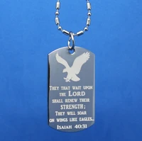 cheap custom inspirational eagle dog tag isaiah 4031 hot sales bible dog tag necklace low price laser engraved dog tags