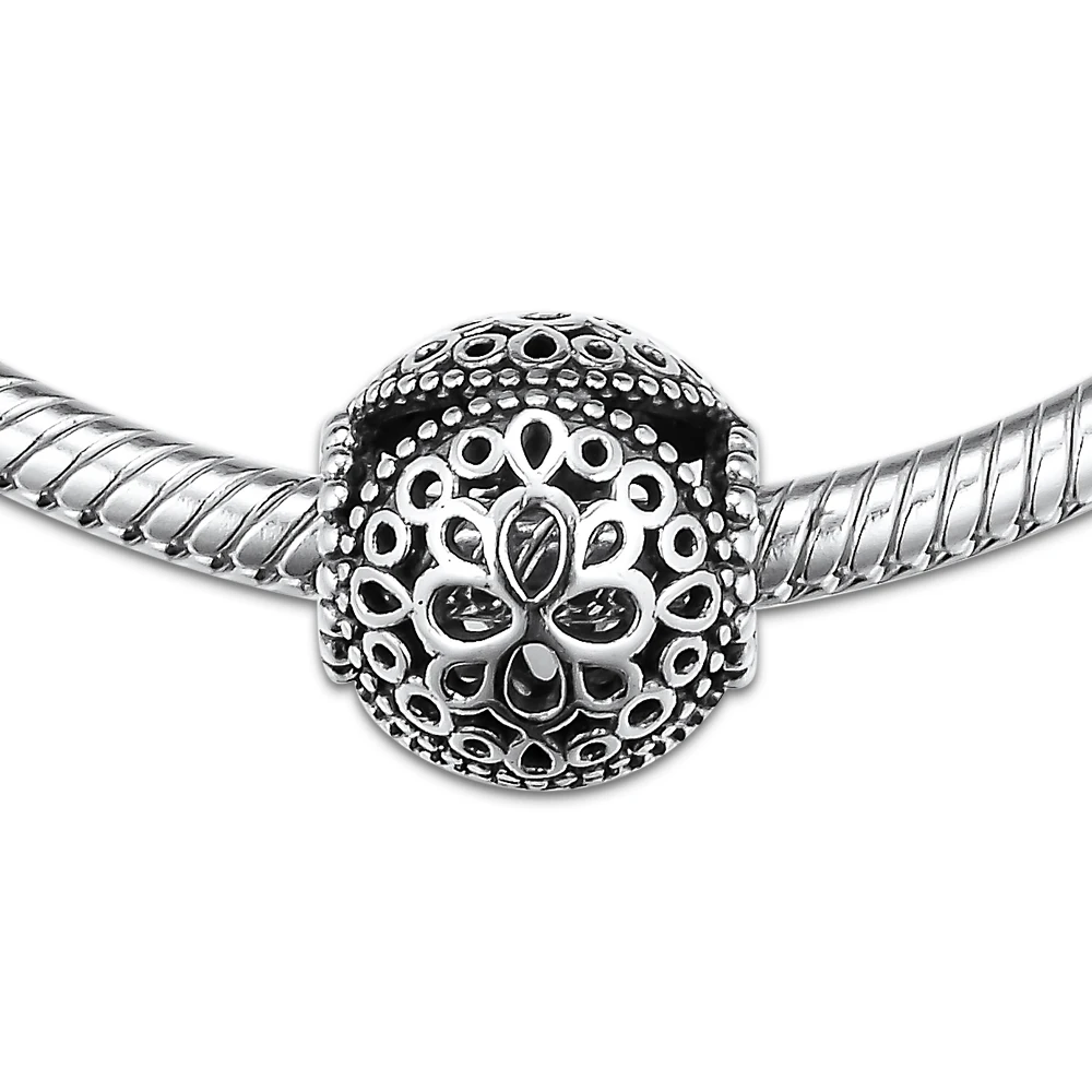 CKK подходят для браслетов Pandora браслет ажурный цветок бусины Подвески