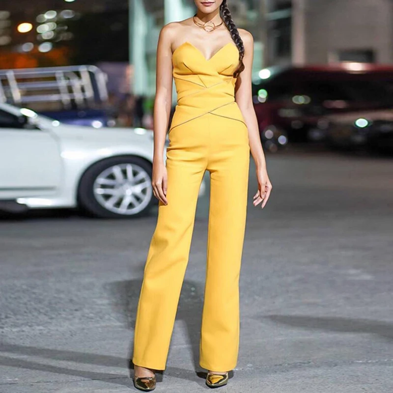 Комбинезон INDRESSME женский с открытыми плечами элегантный длинный пикантный