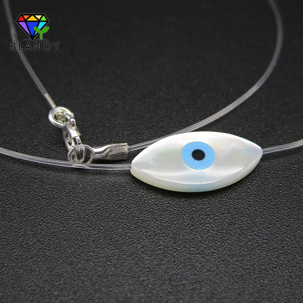 Бесплатная доставка 1 шт./лот Evil Eye Shell Neckalce Высокое качество 8x16 мм маркиза СС
