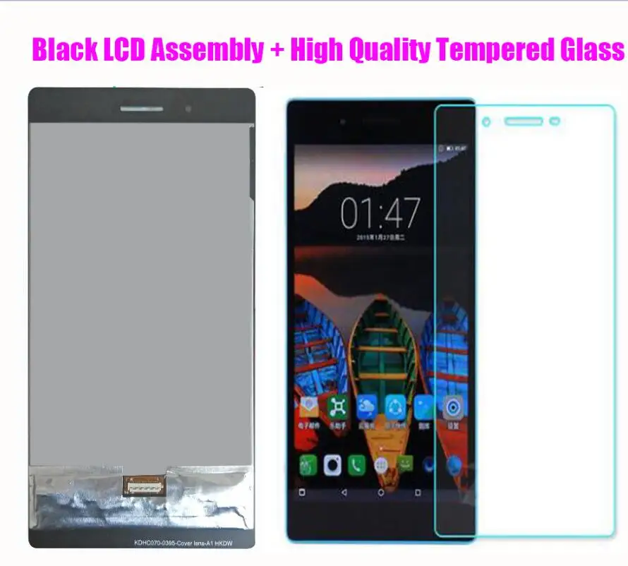 Black Lcd with film " для Lenovo Tab 7 Эфирное TB-7304i ЖК-дисплей Tab 4 TB-7304i TB-7304N TB 7304I дисплей и сенсорный экран дигитайзер сборка - Цвет: Black Lcd with film